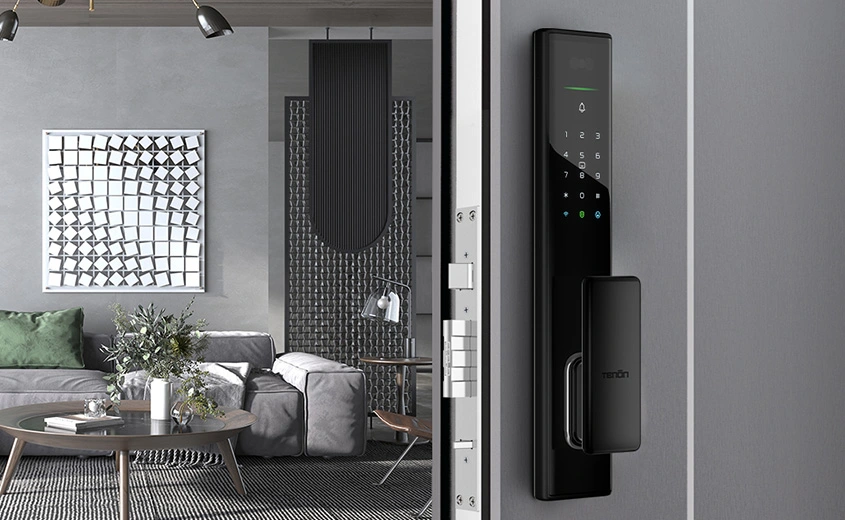 SmarTech A5 pro Ultra Slim 18mm Automatic Control Built-in WiFi Palm Vein Unlock Smart Door Lock with Display and Digital Door Viewer